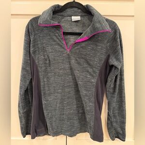 Columbia Charcoal and Pink Fleece Quarter-Zip Women's Sweatshirt